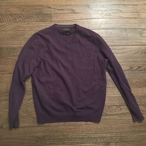 Cashmere Purple Vneck Sweater